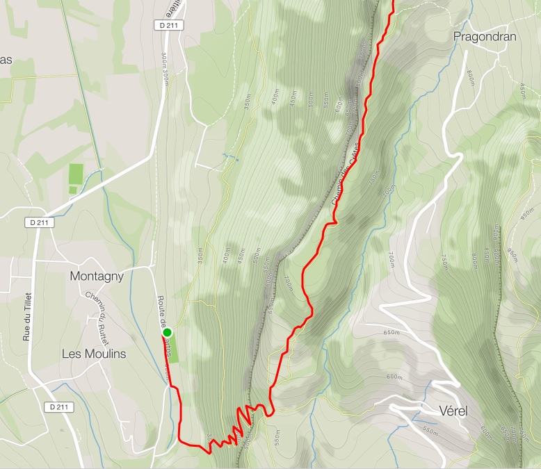 Carte montrant le chemin