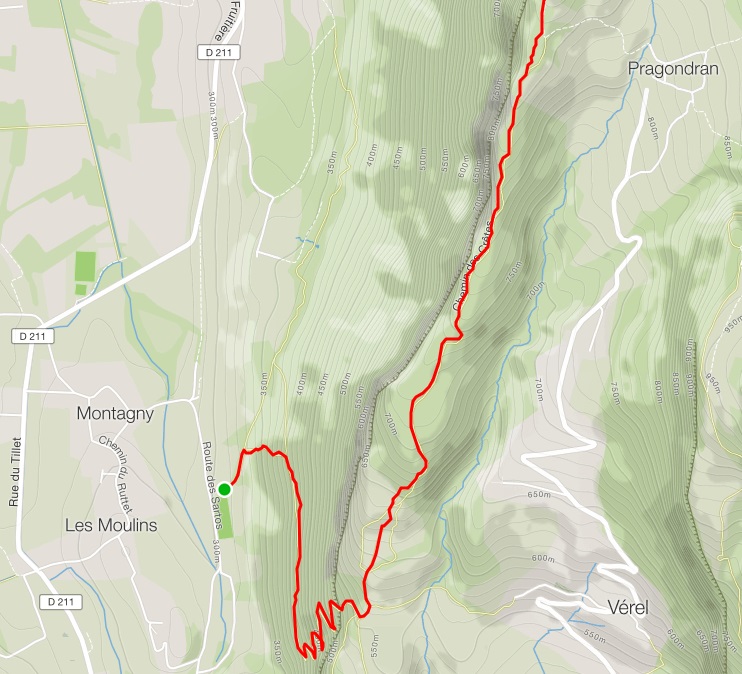 Carte montrant le chemin